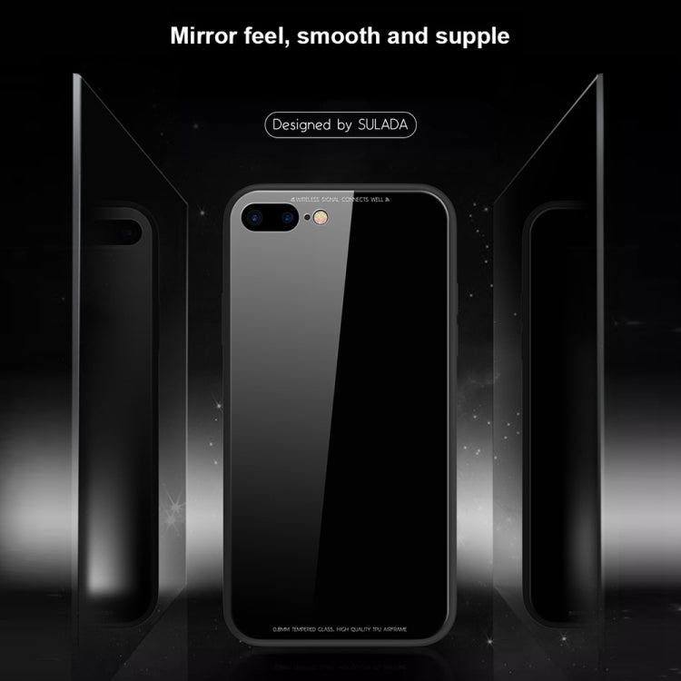 SULADA Metal Frame Toughened Glass Case for iPhone 8 Plus & 7 Plus