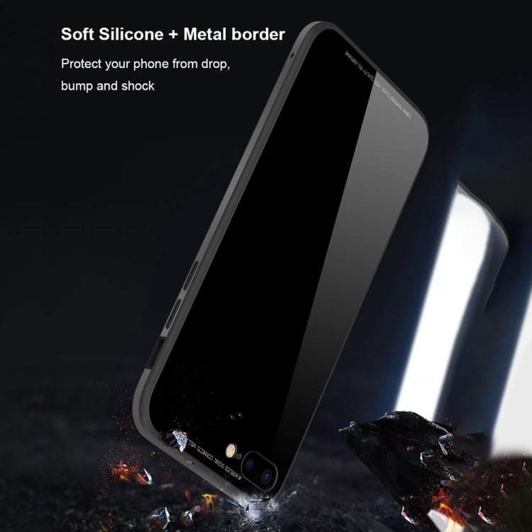 SULADA Metal Frame Toughened Glass Case for iPhone 8 Plus & 7 Plus