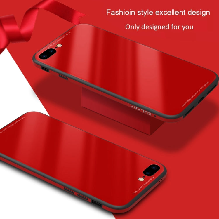 SULADA Metal Frame Toughened Glass Case for iPhone 8 Plus & 7 Plus