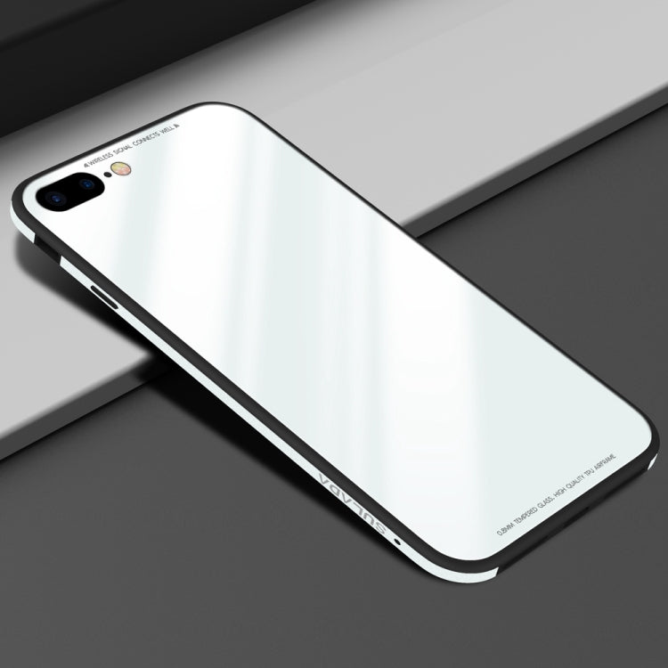SULADA Metal Frame Toughened Glass Case for iPhone 8 Plus & 7 Plus