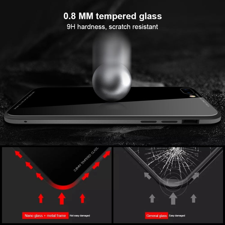 SULADA Metal Frame Toughened Glass Case for iPhone 8 Plus & 7 Plus