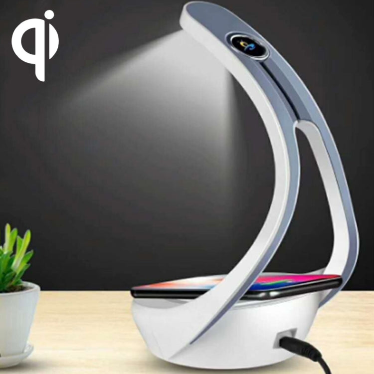 HAMTOD T10 LED Desk Lamp 10W Max Fast Charging Qi Wireless Charger Pad, For iPhone, Galaxy, Huawei, Xiaomi, LG, HTC and Other Smart Phones