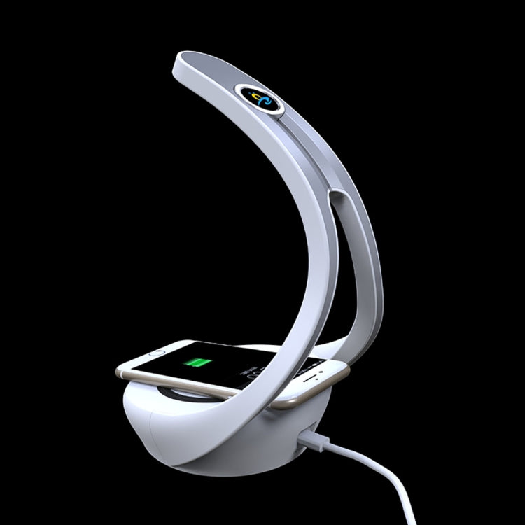 HAMTOD T10 LED Desk Lamp 10W Max Fast Charging Qi Wireless Charger Pad, For iPhone, Galaxy, Huawei, Xiaomi, LG, HTC and Other Smart Phones