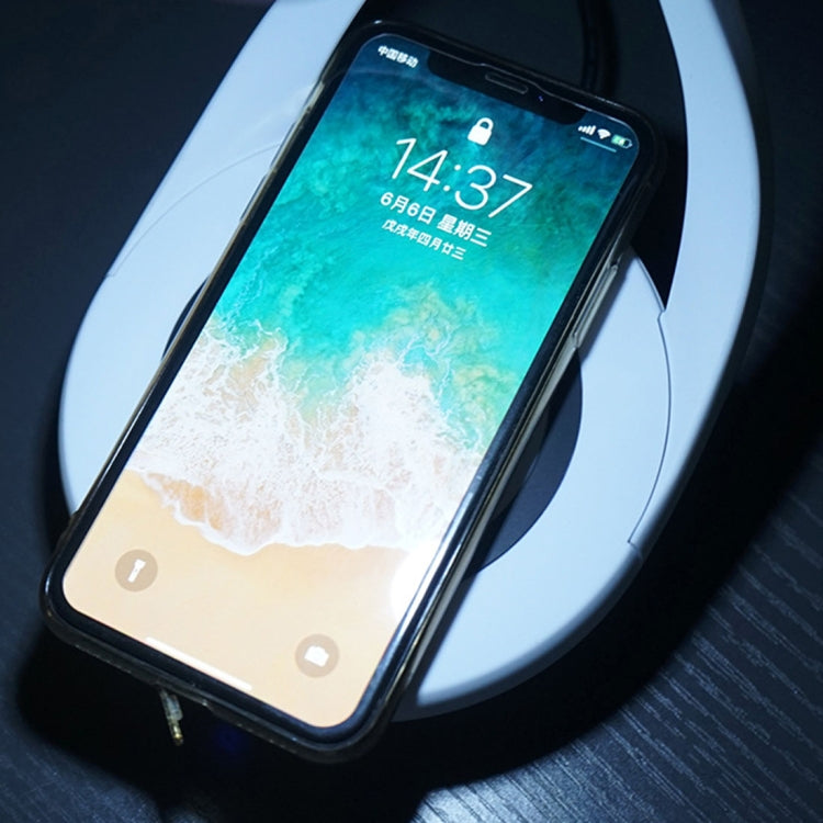 HAMTOD T10 LED Desk Lamp 10W Max Fast Charging Qi Wireless Charger Pad, For iPhone, Galaxy, Huawei, Xiaomi, LG, HTC and Other Smart Phones