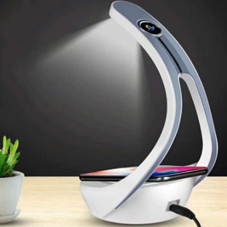 HAMTOD T10 LED Desk Lamp 10W Max Fast Charging Qi Wireless Charger Pad, For iPhone, Galaxy, Huawei, Xiaomi, LG, HTC and Other Smart Phones