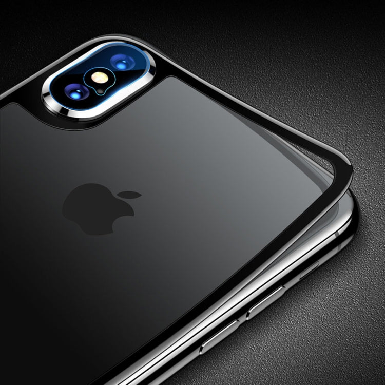 For iPhone X / XS TOTUDESIGN Rhino Family Tempered Glass Camera Lens + Back Protective Film Set (Black)