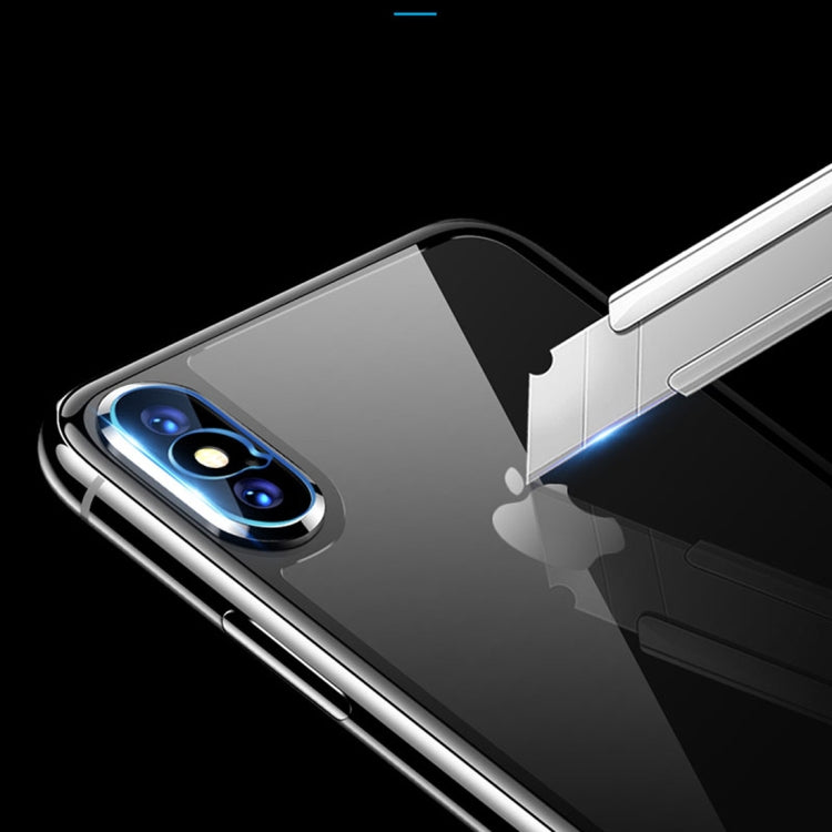 For iPhone X / XS TOTUDESIGN Rhino Family Tempered Glass Camera Lens + Back Protective Film Set (Black)