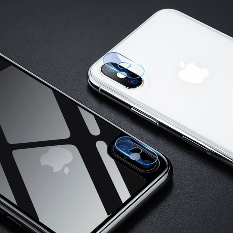 For iPhone X / XS TOTUDESIGN Rhino Family Tempered Glass Camera Lens + Back Protective Film Set (Black)