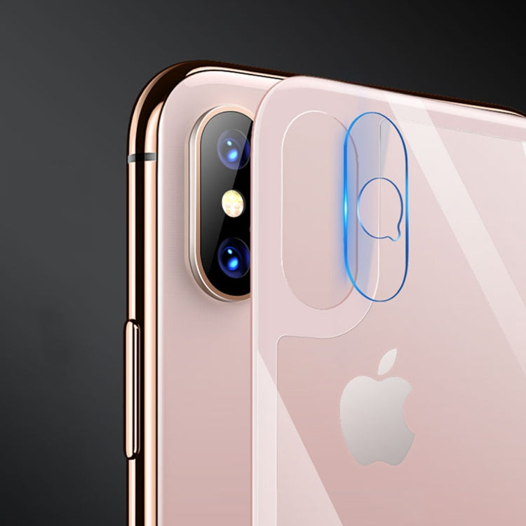 For iPhone X / XS TOTUDESIGN Rhino Family Tempered Glass Camera Lens + Back Protective Film Set (Black)