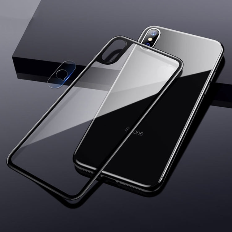 For iPhone X / XS TOTUDESIGN Rhino Family Tempered Glass Camera Lens + Back Protective Film Set (Black)