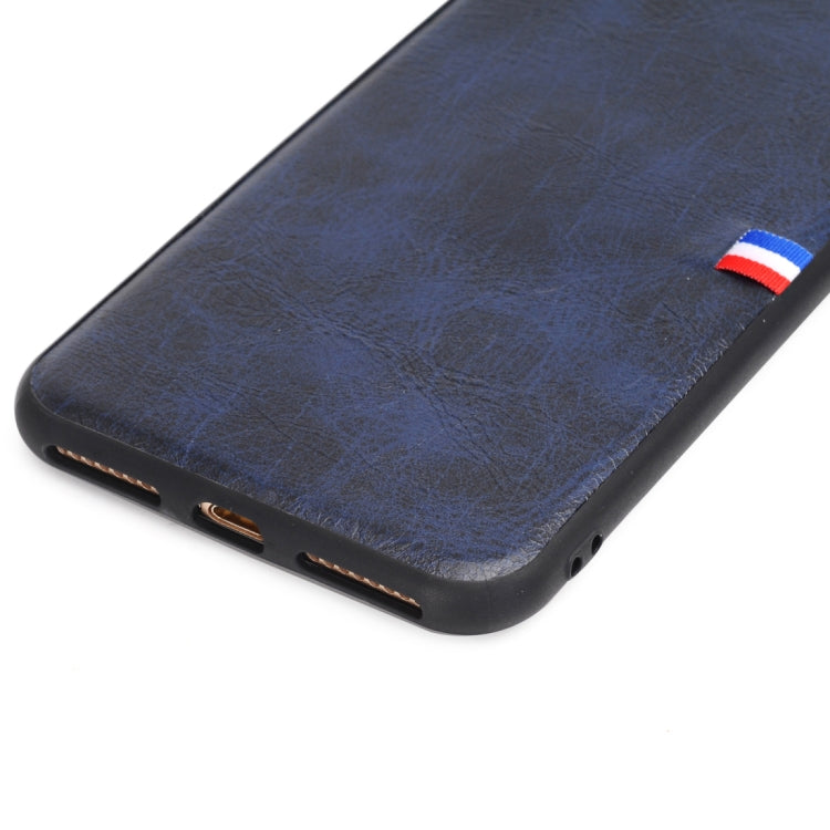 For iPhone 8 Plus & 7 Plus PU Leather Crazy Horse Texture Flag Detail Protective Back Case