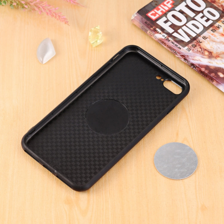 For iPhone 8 Plus & 7 Plus PU Leather Crazy Horse Texture Flag Detail Protective Back Case