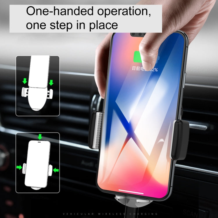 HAMTOD M12 Car Air Vent Mount Phone Holder 10W Max Qi Smart Wireless Charger Pad, For iPhone, Galaxy, Huawei, Xiaomi, LG, HTC and Other 4-6 inches Smart Phones