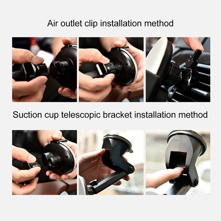 HAMTOD HMT4 Desktop Suction Cup Base Smart Automatic Clamp Phone Holder Stand, For iPhone, Galaxy, Sony, Lenovo, HTC, Huawei and other 4-6 inches Smartphones(Black)