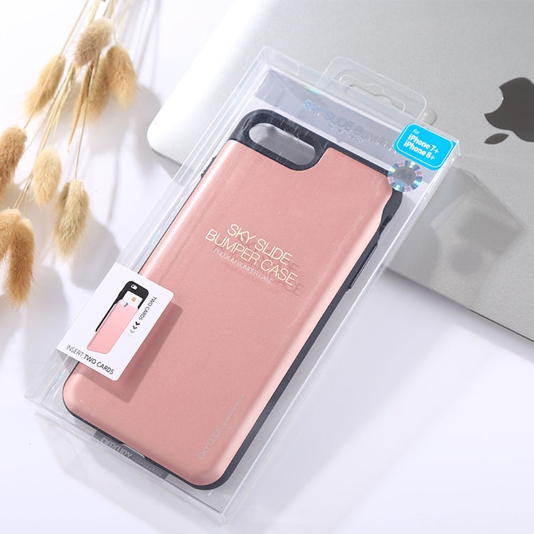GOOSPERY for iPhone 8 Plus & 7 Plus TPU + PC Sky Slide Bumper Protective Back Case with Card Slot