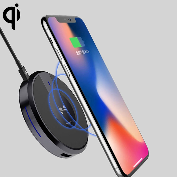 TOTUDESIGN Star Series WX02 Multi-charge 4 Ports Qi Standard Wireless Charger Fast Charger with LED Indicator, For iPhone X & 8 & 8 Plus, Galaxy S8 & S8+, LG G3 & G2 & G10, Nokia Lumia 820, Google Nexus 6 & 5 & 4 and Other QI Standard Smartphones