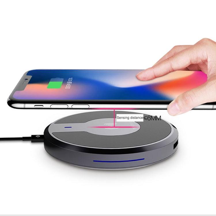 TOTUDESIGN Star Series WX02 Multi-charge 4 Ports Qi Standard Wireless Charger Fast Charger with LED Indicator, For iPhone X & 8 & 8 Plus, Galaxy S8 & S8+, LG G3 & G2 & G10, Nokia Lumia 820, Google Nexus 6 & 5 & 4 and Other QI Standard Smartphones