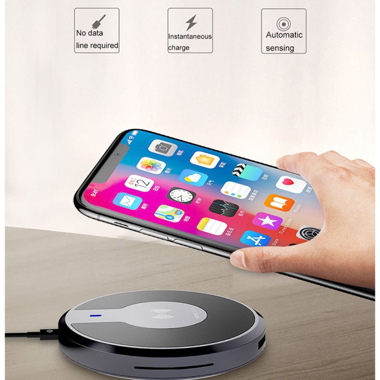 TOTUDESIGN Star Series WX02 Multi-charge 4 Ports Qi Standard Wireless Charger Fast Charger with LED Indicator, For iPhone X & 8 & 8 Plus, Galaxy S8 & S8+, LG G3 & G2 & G10, Nokia Lumia 820, Google Nexus 6 & 5 & 4 and Other QI Standard Smartphones