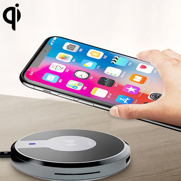 TOTUDESIGN Star Series WX02 Multi-charge 4 Ports Qi Standard Wireless Charger Fast Charger with LED Indicator, For iPhone X & 8 & 8 Plus, Galaxy S8 & S8+, LG G3 & G2 & G10, Nokia Lumia 820, Google Nexus 6 & 5 & 4 and Other QI Standard Smartphones