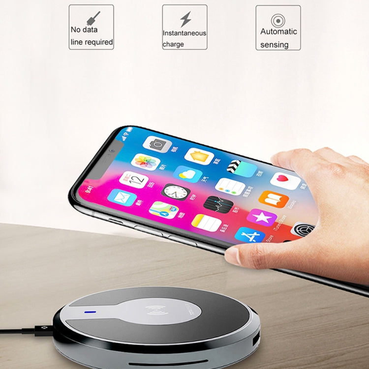 TOTUDESIGN Star Series WX02 Multi-charge 4 Ports Qi Standard Wireless Charger Fast Charger with LED Indicator, For iPhone X & 8 & 8 Plus, Galaxy S8 & S8+, LG G3 & G2 & G10, Nokia Lumia 820, Google Nexus 6 & 5 & 4 and Other QI Standard Smartphones