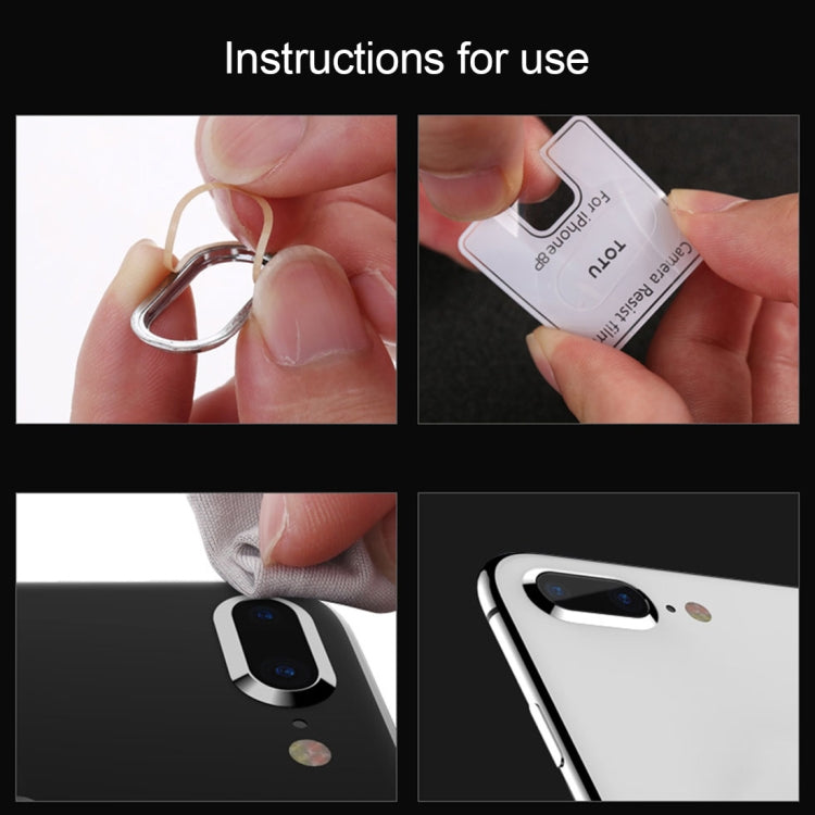 TOTUDESIGN for iPhone 8 Plus & 7 Plus HD Tempered Glass Camera Lens Protective Film Set(Silver)