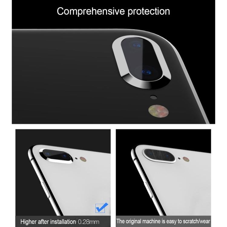 TOTUDESIGN for iPhone 8 Plus & 7 Plus HD Tempered Glass Camera Lens Protective Film Set(Silver)