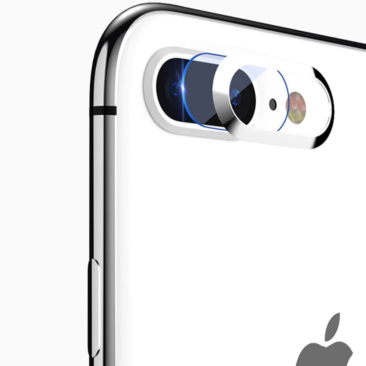 TOTUDESIGN for iPhone 8 Plus & 7 Plus HD Tempered Glass Camera Lens Protective Film Set(Silver)