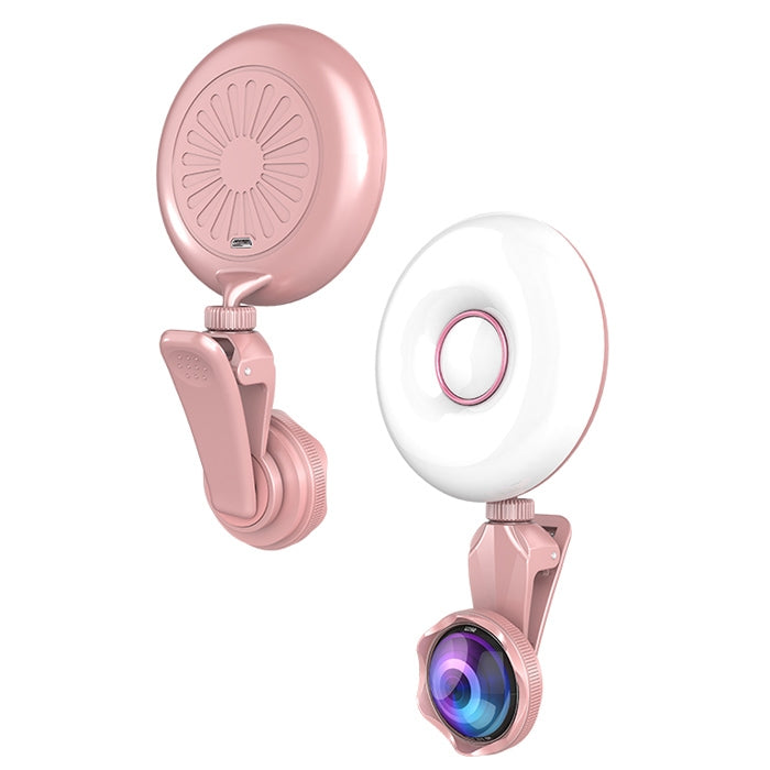 RK33C Professional Beauty Selfie Light Selfie Clip Flash Fill Light with HD 4K Wide Angle / 20X Macro Lens