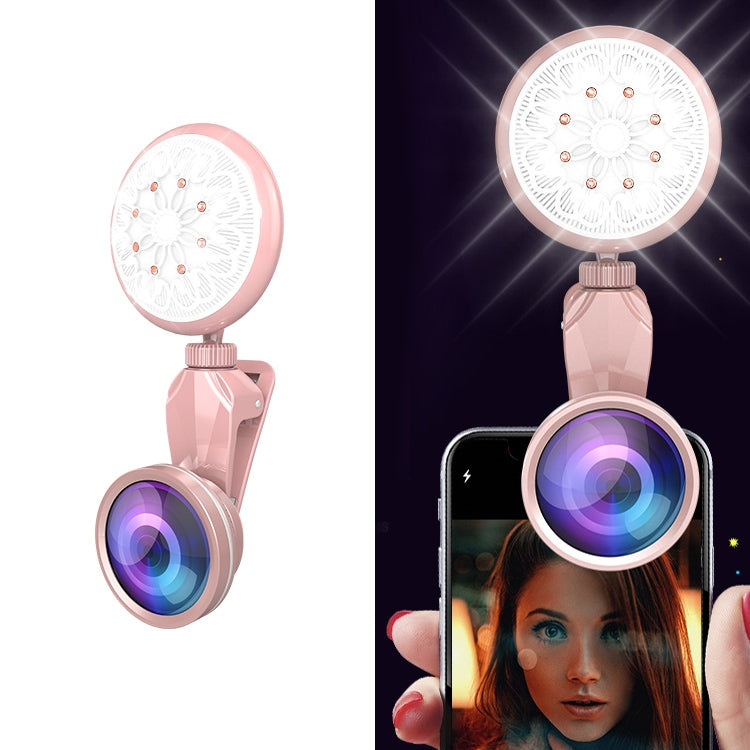RK35B Professional Beauty Selfie Light Selfie Clip Flash Fill Light with HD 4K Wide Angle / 50X Macro Lens