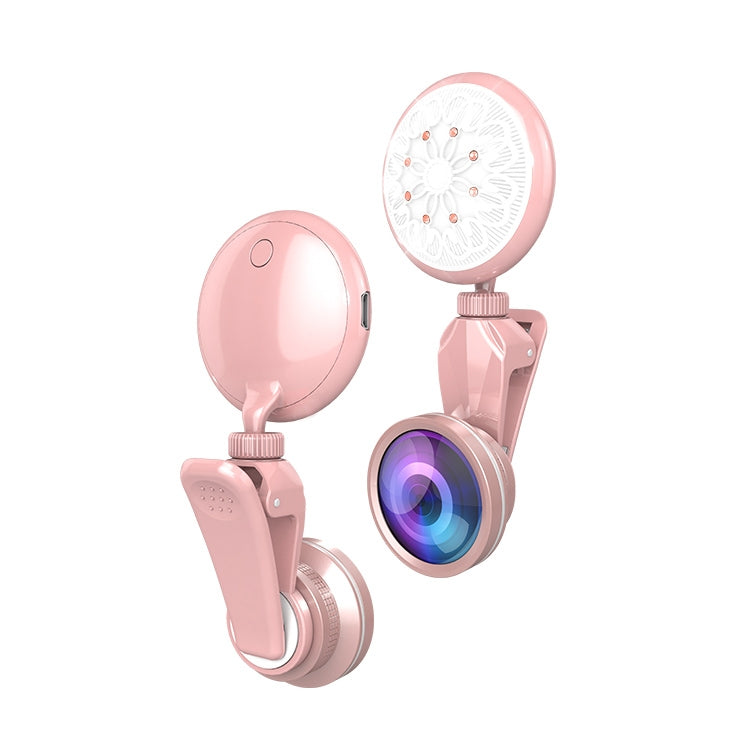 RK35B Professional Beauty Selfie Light Selfie Clip Flash Fill Light with HD 4K Wide Angle / 50X Macro Lens