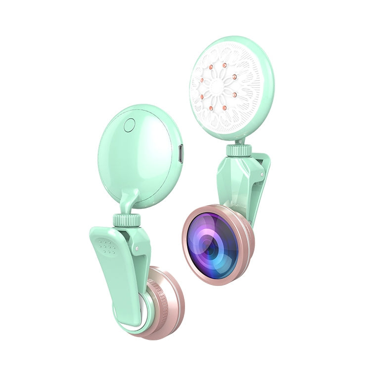 RK35B Professional Beauty Selfie Light Selfie Clip Flash Fill Light with HD 4K Wide Angle / 50X Macro Lens