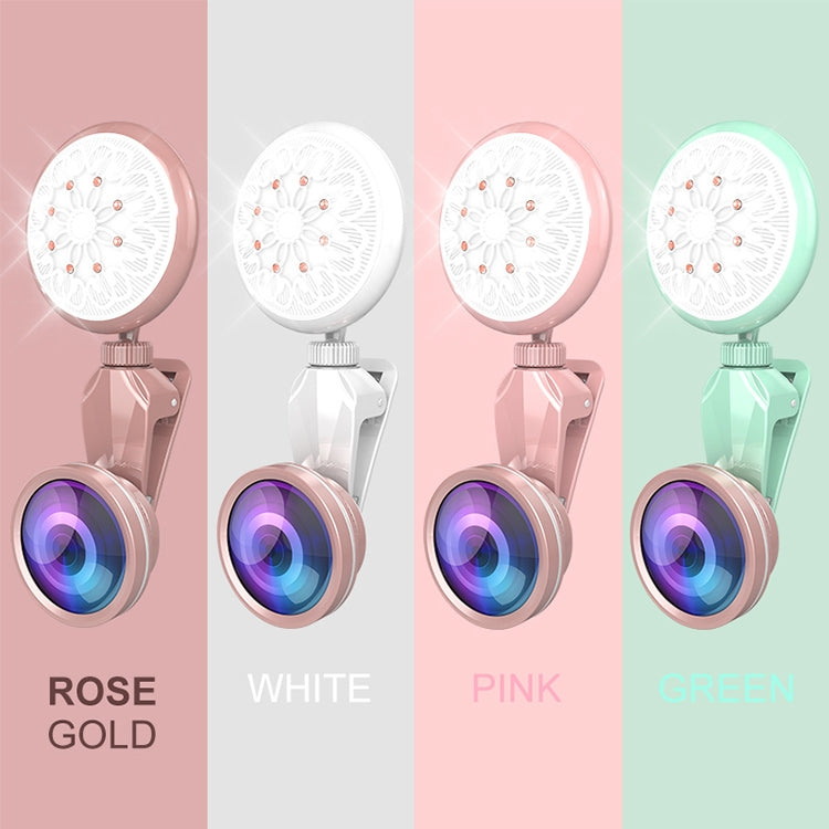 RK35B Professional Beauty Selfie Light Selfie Clip Flash Fill Light with HD 4K Wide Angle / 50X Macro Lens