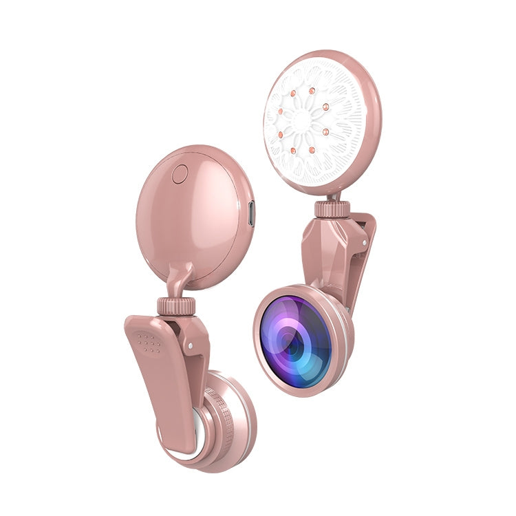 RK35B Professional Beauty Selfie Light Selfie Clip Flash Fill Light with HD 4K Wide Angle / 50X Macro Lens