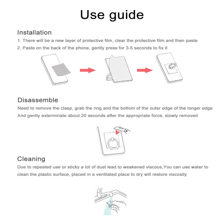 100 PCS Universal Oval Shape 360 Degree Rotatable Ring Stand Holder for Almost All Smartphones