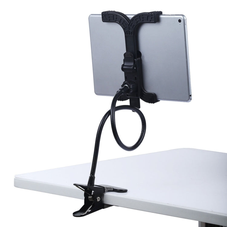 Flexible Adjustable Gooseneck Clip Desk Holder Clamp Mount Bracket For iPad