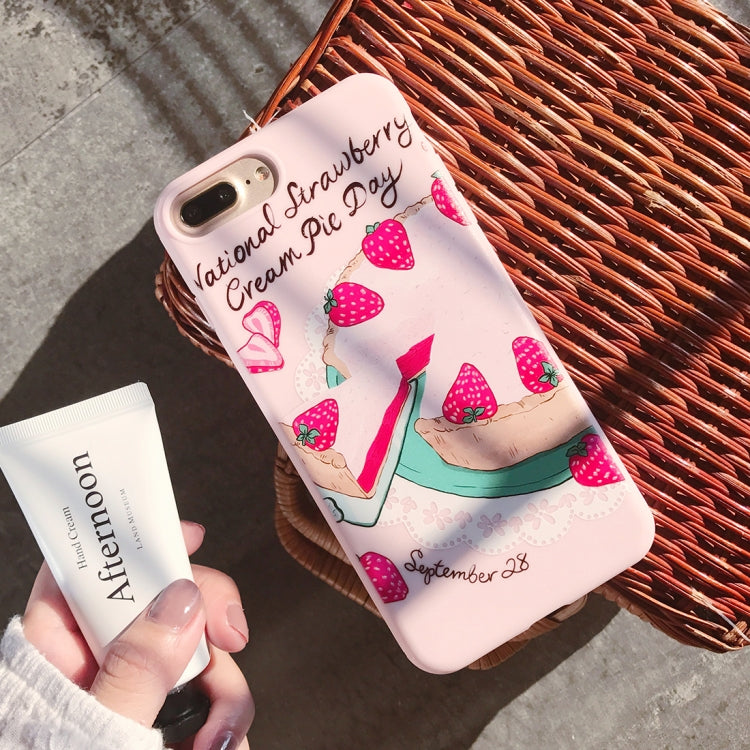 For iPhone 8 Plus & 7 Plus Strawberry Pattern Protective Back Cover Soft Case