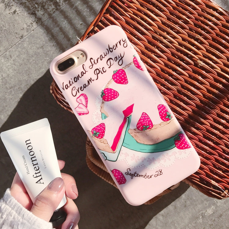 For iPhone 8 Plus & 7 Plus Strawberry Pattern Protective Back Cover Soft Case