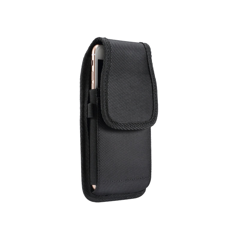 6.3 inch Universal Vertical Nylon Fabric Waist Bag  for iPhone XS Max,  Galaxy S10+, Huawei Mate 20 (Black)