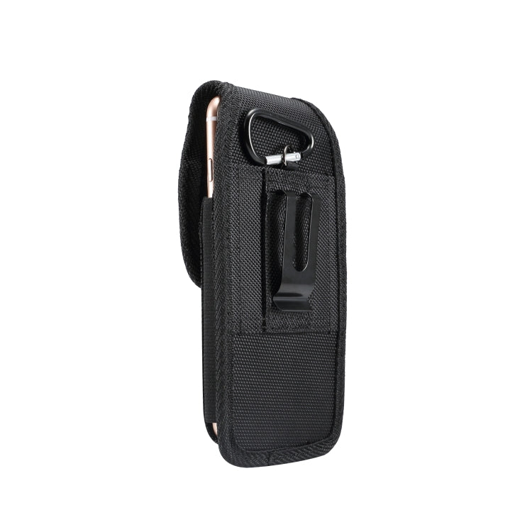 6.3 inch Universal Vertical Nylon Fabric Waist Bag  for iPhone XS Max,  Galaxy S10+, Huawei Mate 20 (Black)