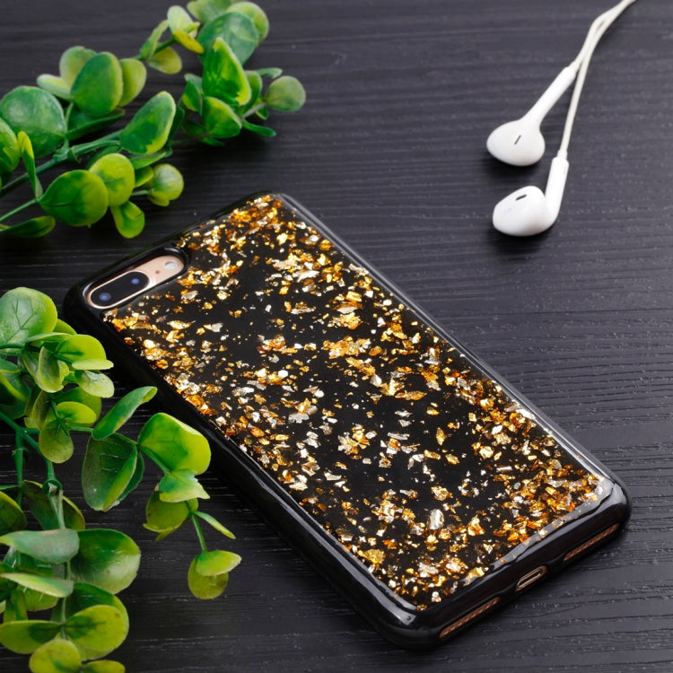 For iPhone 8 Plus & 7 Plus Gold Foil TPU Protective Back Cover Case