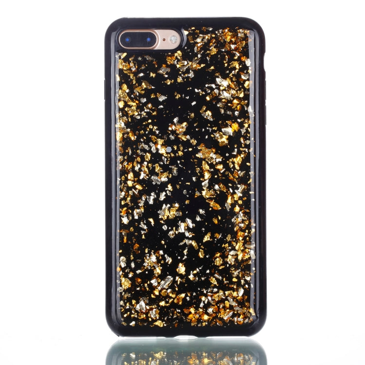 For iPhone 8 Plus & 7 Plus Gold Foil TPU Protective Back Cover Case