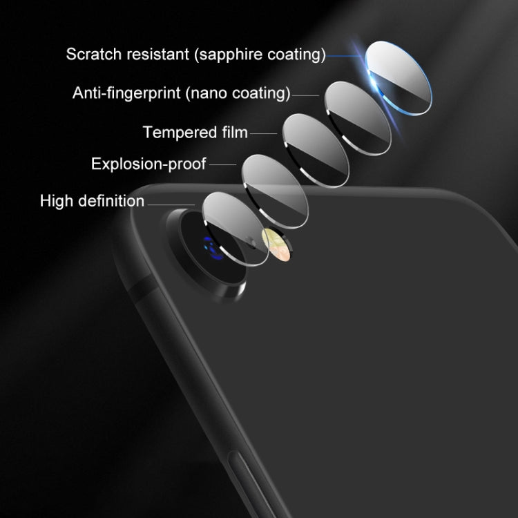 For iPhone SE 2020 10pcs 9H 2.5D Round Edge Rear Camera Lens Tempered Glass Film