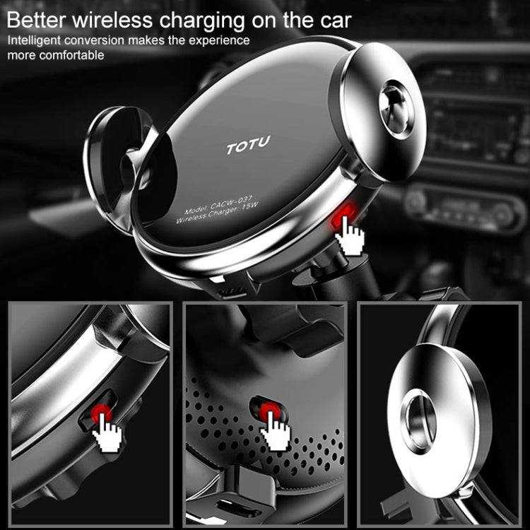 TOTUDESIGN  CACW-037 Stellar Series Wireless Charger Car Holder, For iPhone, Galaxy, Sony, Lenovo, HTC, Huawei and other 4.0-6.5 inch Smartphones(Black)