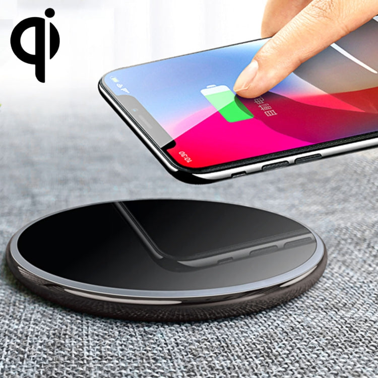 TOTUDESIGN CACW-014 Lighting Series Round 10W Fast Charging Qi Wireless Charger Pad, For iPhone, Galaxy, Huawei, Xiaomi, LG, HTC and Other Smart Phones(Tarnish)