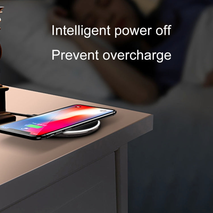 TOTUDESIGN CACW-014 Lighting Series Round 10W Fast Charging Qi Wireless Charger Pad, For iPhone, Galaxy, Huawei, Xiaomi, LG, HTC and Other Smart Phones(Tarnish)
