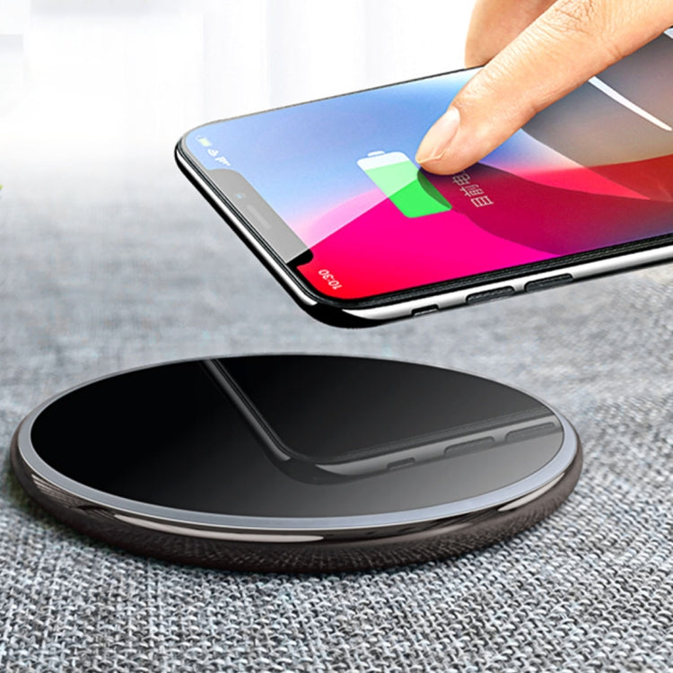 TOTUDESIGN CACW-014 Lighting Series Round 10W Fast Charging Qi Wireless Charger Pad, For iPhone, Galaxy, Huawei, Xiaomi, LG, HTC and Other Smart Phones(Tarnish)