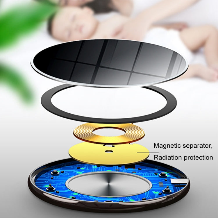TOTUDESIGN CACW-014 Lighting Series Round 10W Fast Charging Qi Wireless Charger Pad, For iPhone, Galaxy, Huawei, Xiaomi, LG, HTC and Other Smart Phones(Tarnish)