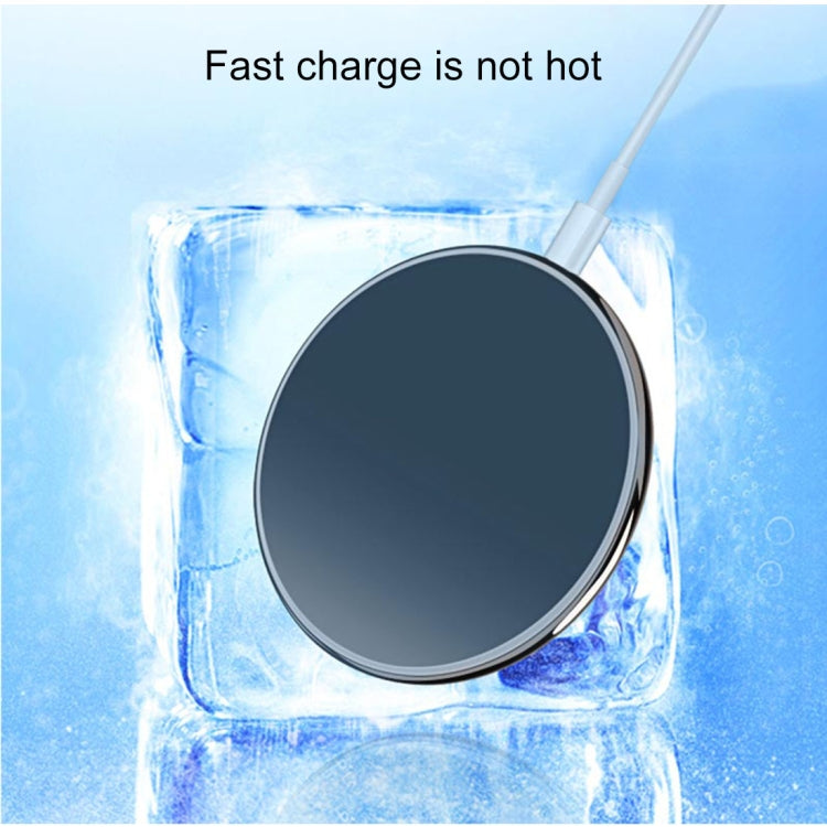 TOTUDESIGN CACW-014 Lighting Series Round 10W Fast Charging Qi Wireless Charger Pad, For iPhone, Galaxy, Huawei, Xiaomi, LG, HTC and Other Smart Phones(Tarnish)
