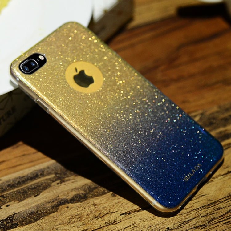 SULADA Shockproof TPU+ Blue Light Flash Powder Case for iPhone 8 Plus & 7 Plus