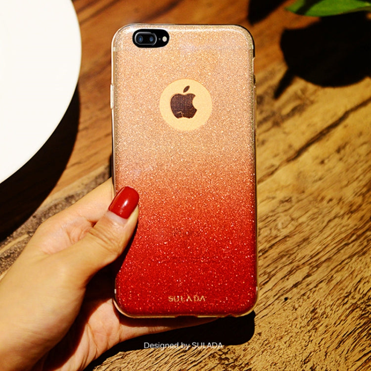 SULADA Shockproof TPU+ Blue Light Flash Powder Case for iPhone 8 Plus & 7 Plus
